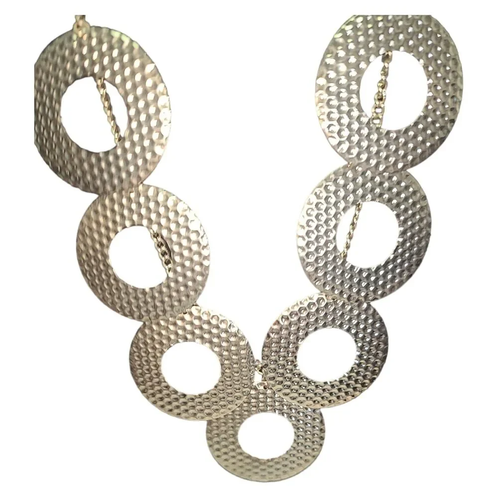 Vintage 90s Rampage Gold Tone Circle‎ Disc Necklace 20